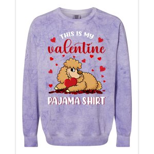 This Is My Valentine Pajama Poodle Couple Matching Gift Colorblast Crewneck Sweatshirt