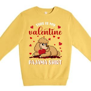 This Is My Valentine Pajama Poodle Couple Matching Gift Premium Crewneck Sweatshirt