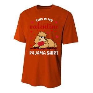 This Is My Valentine Pajama Poodle Couple Matching Gift Performance Sprint T-Shirt