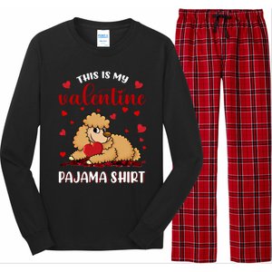 This Is My Valentine Pajama Poodle Couple Matching Gift Long Sleeve Pajama Set