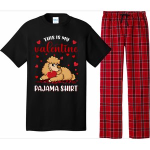 This Is My Valentine Pajama Poodle Couple Matching Gift Pajama Set