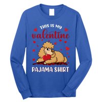 This Is My Valentine Pajama Poodle Couple Matching Gift Long Sleeve Shirt