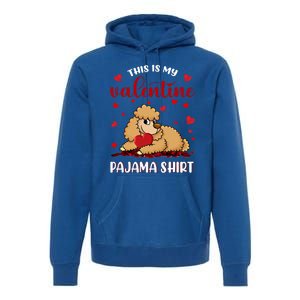 This Is My Valentine Pajama Poodle Couple Matching Gift Premium Hoodie