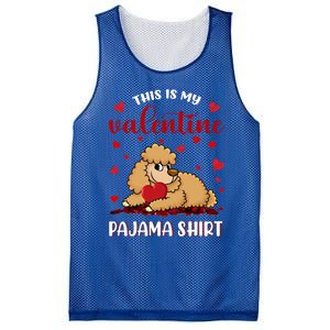 This Is My Valentine Pajama Poodle Couple Matching Gift Mesh Reversible Basketball Jersey Tank