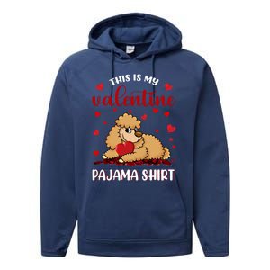 This Is My Valentine Pajama Poodle Couple Matching Gift Performance Fleece Hoodie