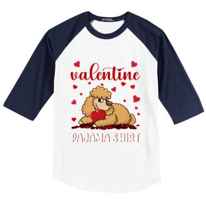 This Is My Valentine Pajama Poodle Couple Matching Gift Baseball Sleeve Shirt