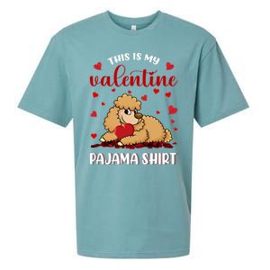 This Is My Valentine Pajama Poodle Couple Matching Gift Sueded Cloud Jersey T-Shirt