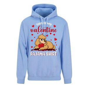 This Is My Valentine Pajama Poodle Couple Matching Gift Unisex Surf Hoodie