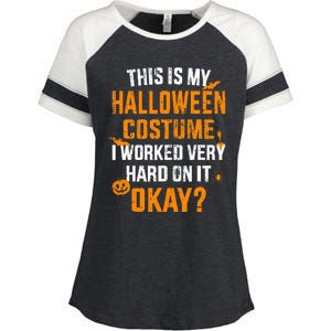 This is my lazy halloween costume I worked very hard on it Enza Ladies Jersey Colorblock Tee