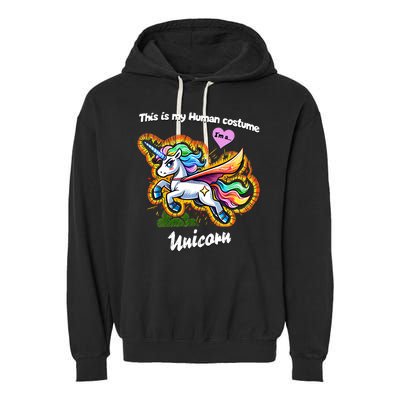 This Is My Human Costume – Magic Halloween Unicorn Garment-Dyed Fleece Hoodie