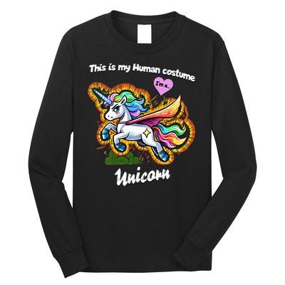 This Is My Human Costume – Magic Halloween Unicorn Long Sleeve Shirt