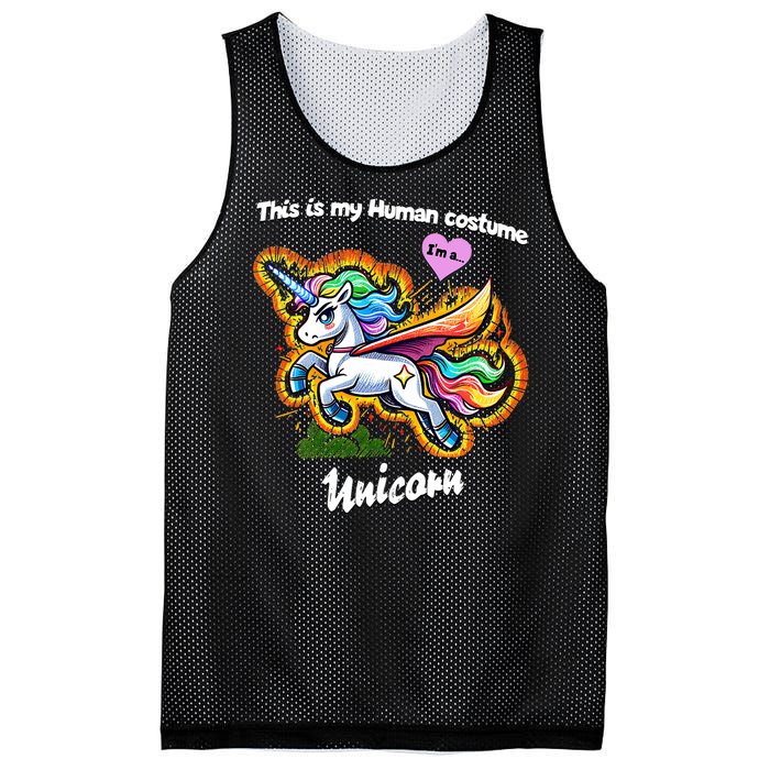 This Is My Human Costume – Magic Halloween Unicorn Mesh Reversible Basketball Jersey Tank