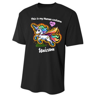 This Is My Human Costume – Magic Halloween Unicorn Performance Sprint T-Shirt