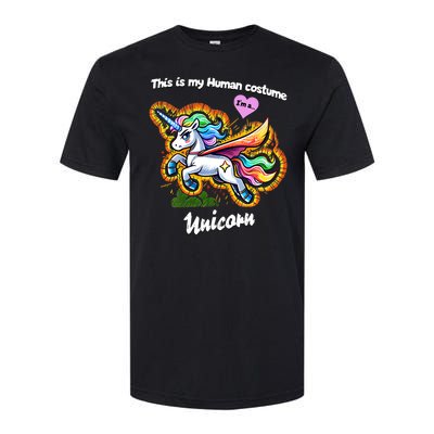 This Is My Human Costume – Magic Halloween Unicorn Softstyle CVC T-Shirt