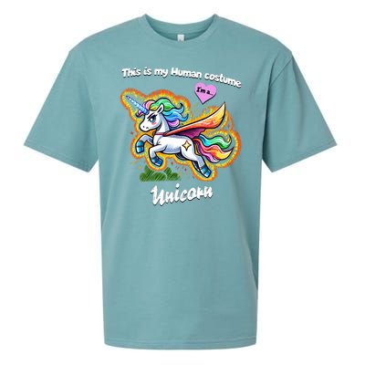 This Is My Human Costume – Magic Halloween Unicorn Sueded Cloud Jersey T-Shirt