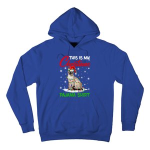 This Is My Christmas Pajama Gift Siamese Cat Santa Hat Xmas Gift Hoodie