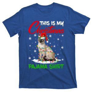 This Is My Christmas Pajama Gift Siamese Cat Santa Hat Xmas Gift T-Shirt