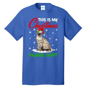 This Is My Christmas Pajama Gift Siamese Cat Santa Hat Xmas Gift Tall T-Shirt