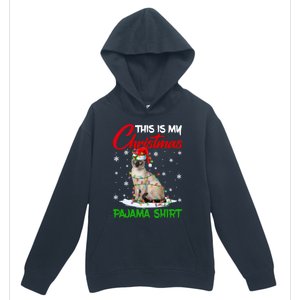 This Is My Christmas Pajama Gift Siamese Cat Santa Hat Xmas Gift Urban Pullover Hoodie