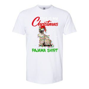 This Is My Christmas Pajama Gift Siamese Cat Santa Hat Xmas Gift Softstyle CVC T-Shirt