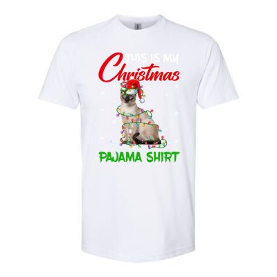 This Is My Christmas Pajama Gift Siamese Cat Santa Hat Xmas Gift Softstyle CVC T-Shirt