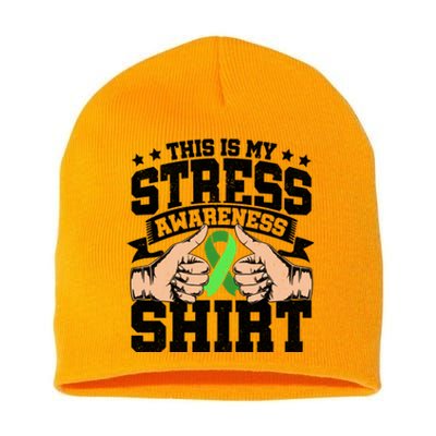 This Is My Stress Awareness Advocacy Stress Reliever Gift Short Acrylic Beanie