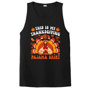 This Is My Thanksgiving Pajama Happy Turkey Hat Thanksgiving PosiCharge Competitor Tank