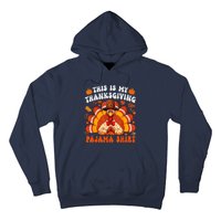 This Is My Thanksgiving Pajama Happy Turkey Hat Thanksgiving Hoodie