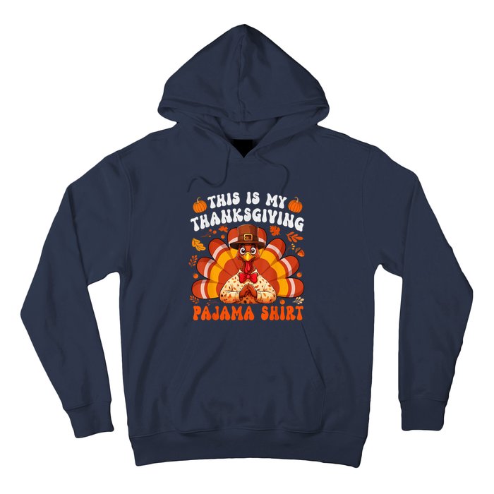 This Is My Thanksgiving Pajama Happy Turkey Hat Thanksgiving Hoodie