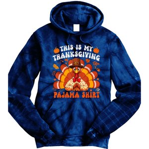 This Is My Thanksgiving Pajama Happy Turkey Hat Thanksgiving Tie Dye Hoodie