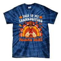 This Is My Thanksgiving Pajama Happy Turkey Hat Thanksgiving Tie-Dye T-Shirt