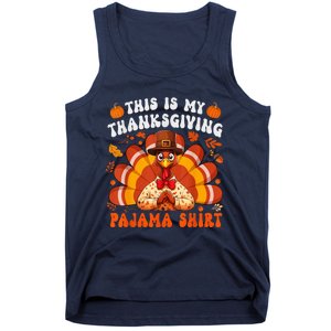 This Is My Thanksgiving Pajama Happy Turkey Hat Thanksgiving Tank Top