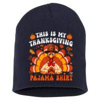 This Is My Thanksgiving Pajama Happy Turkey Hat Thanksgiving Short Acrylic Beanie