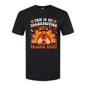 This Is My Thanksgiving Pajama Happy Turkey Hat Thanksgiving Softstyle CVC T-Shirt