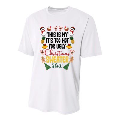 This Is My It's Too Hot For Ugly Christmas Sweater Youth Performance Sprint T-Shirt