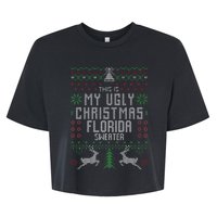 This is My Ugly Christmas Florida Sweater Funny Xmas Gifts Bella+Canvas Jersey Crop Tee