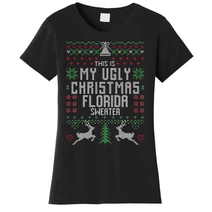 This is My Ugly Christmas Florida Sweater Funny Xmas Gifts Women's T-Shirt