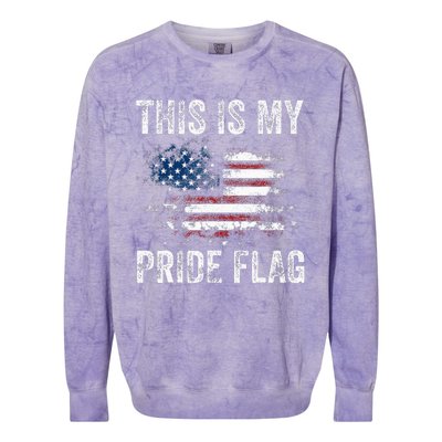 This Is My Pride Flag USA American 4th Of July Patriotic Colorblast Crewneck Sweatshirt