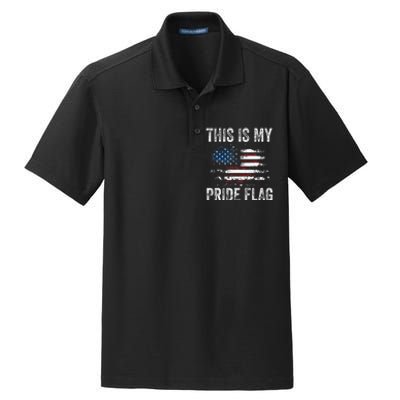 This Is My Pride Flag USA American 4th Of July Patriotic Dry Zone Grid Polo