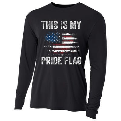 This Is My Pride Flag USA American 4th Of July Patriotic Cooling Performance Long Sleeve Crew