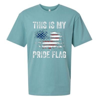 This Is My Pride Flag USA American 4th Of July Patriotic Sueded Cloud Jersey T-Shirt