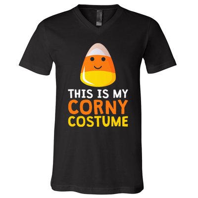 This Is My Corny Costume Funny Candy Corn Halloween V-Neck T-Shirt