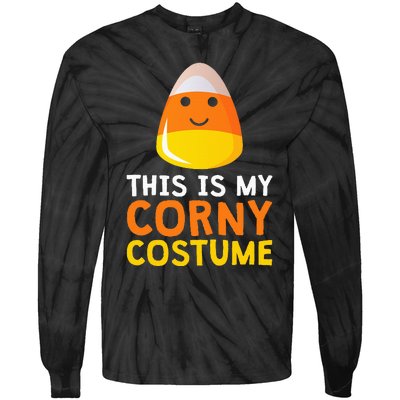 This Is My Corny Costume Funny Candy Corn Halloween Tie-Dye Long Sleeve Shirt