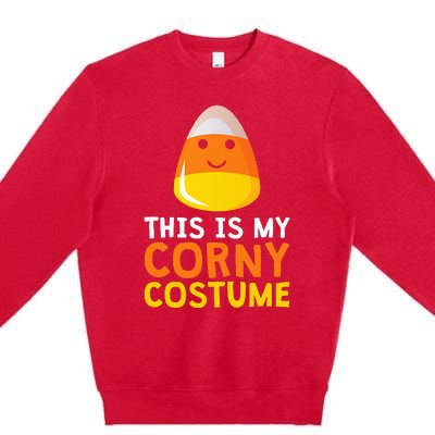 This Is My Corny Costume Funny Candy Corn Halloween Premium Crewneck Sweatshirt