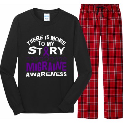 There Is More To My Story Migraine Ribbon Awareness Design Funny Gift Long Sleeve Pajama Set