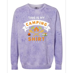 This Is My Camping Funny Camper Colorblast Crewneck Sweatshirt