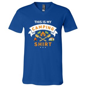 This Is My Camping Funny Camper V-Neck T-Shirt