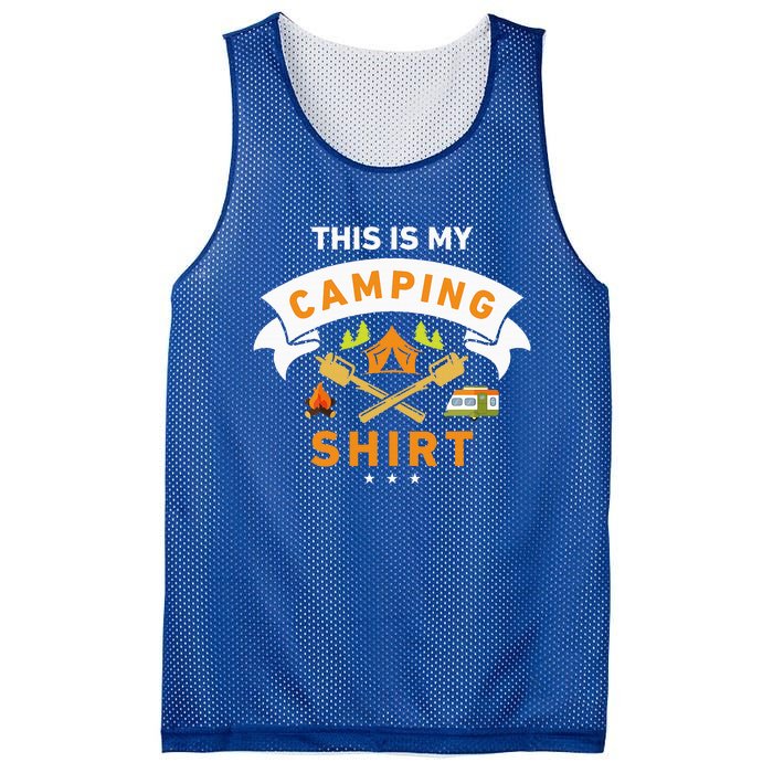 This Is My Camping Funny Camper Mesh Reversible Basketball Jersey Tank