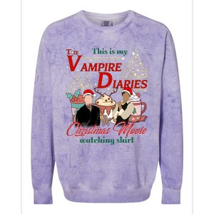 This Is My The Vampire Christmas Movie Watching Stefan And Damon Salv Colorblast Crewneck Sweatshirt