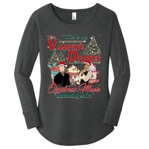 This Is My The Vampire Christmas Movie Watching Stefan And Damon Salv Women's Perfect Tri Tunic Long Sleeve Shirt